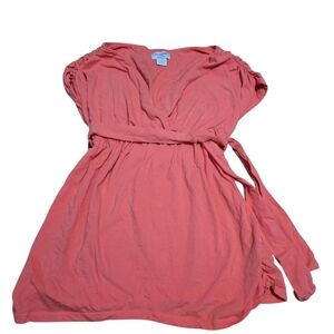 Introspect Maternity Medium Coral Pink Cotton Top